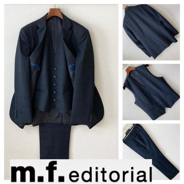 ◆m.f.editorial◆ウインドペンスリムフィット 3ピース セットアップ