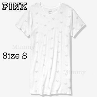 ヴィクトリアズシークレット(Victoria's Secret)のPINK♡クルーTシャツ♡ホワイト スクリプト(Tシャツ(半袖/袖なし))