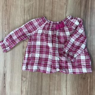 ベビーギャップ(babyGAP)のブラウス トップス チュニック　80 ロンt 長袖 春 チェック(シャツ/カットソー)