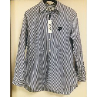 COMME des GARCONS - コムデギャルソン PLAY 黒ハートストライプシャツ ...