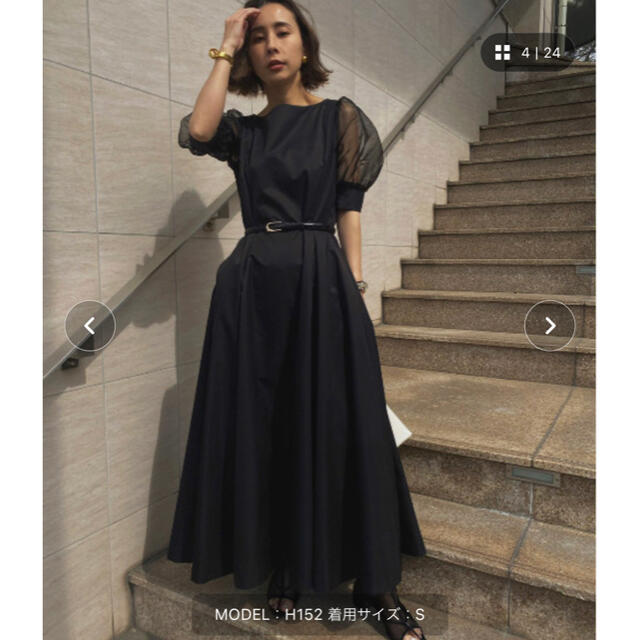 ロングワンピース/マキシワンピースSHEER PUFF SLEEVE DRESS