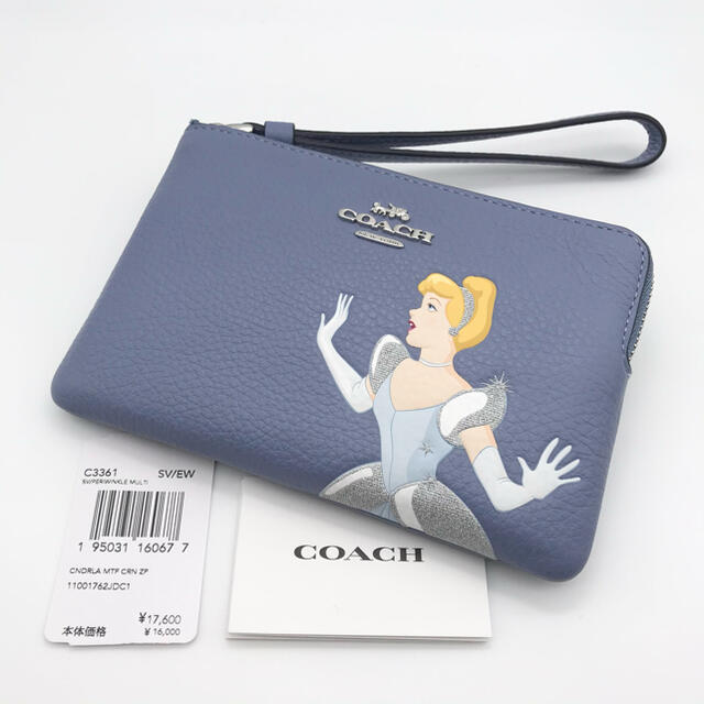 COACH ポーチ　大人気 コーナー ジップ リストレット ウィズ シンデレラ