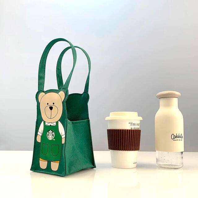 Starbucks Coffee(スターバックスコーヒー)の台湾スターバックス 台湾限定 ベアリスタ ドリンクバッグ タンブラーバッグ レディースのバッグ(トートバッグ)の商品写真