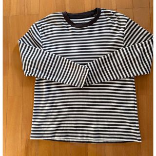 ムジルシリョウヒン(MUJI (無印良品))の無印のボーダー長袖Tシャツ　L(Tシャツ(長袖/七分))