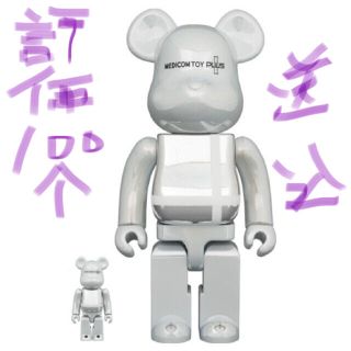 メディコムトイ(MEDICOM TOY)のBE@RBRICK WHITE CHROME Ver. 100％ & 400％(その他)