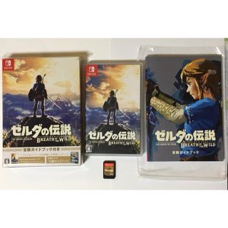 ニンテンドウ(任天堂)の【中古】ゼルダの伝説 ブレスオブザワイルド 冒険ガイドブック付き～ Sw(家庭用ゲームソフト)