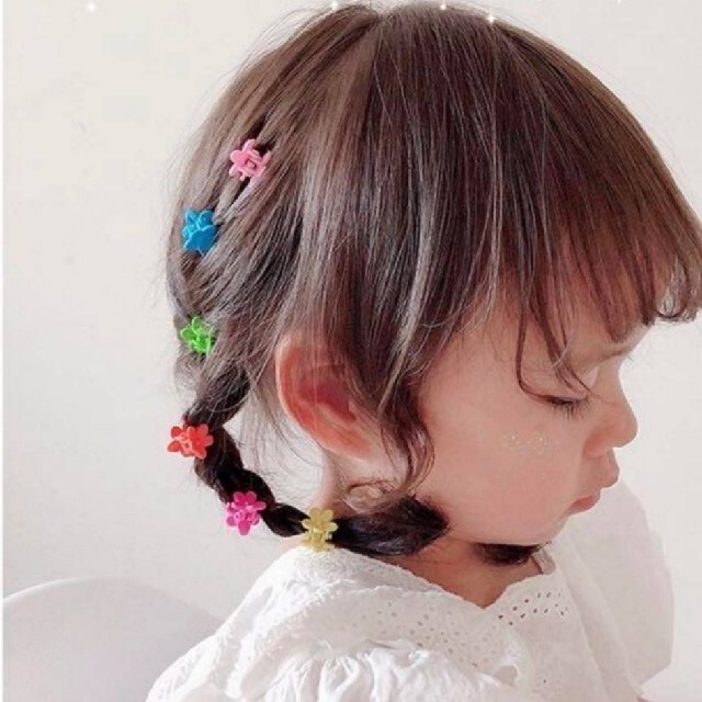 【韓国で大人気♡20個】花　ミニ　ヘアクリップ　バンスクリップ　キッズ　ヘアピン レディースのヘアアクセサリー(ヘアピン)の商品写真