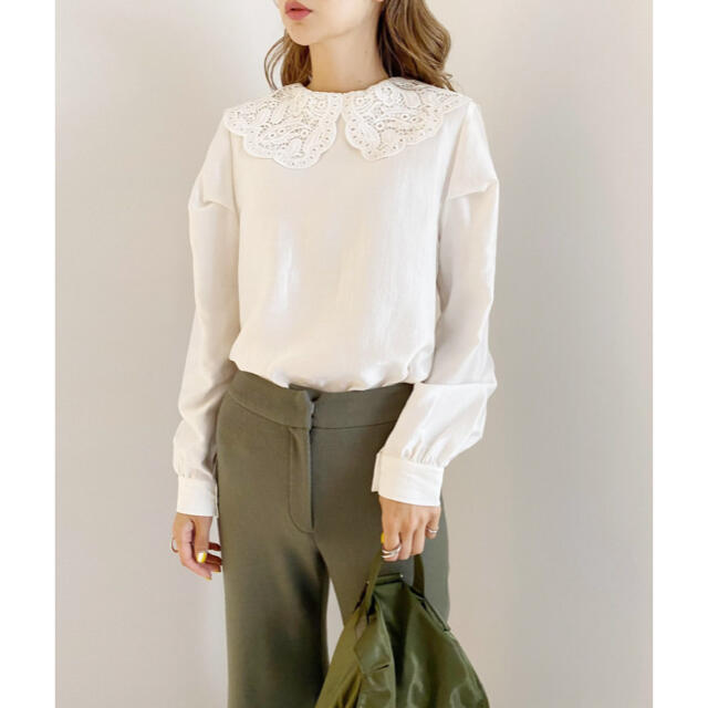 Ameri vintage EMBROIDERY COLLAR BLOUSE