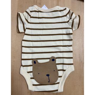 ベビーギャップ(babyGAP)のベビーギャップ⭐︎ブラナンベア　ロンパース　お尻　くま　ブラウンストライプ　60(ロンパース)