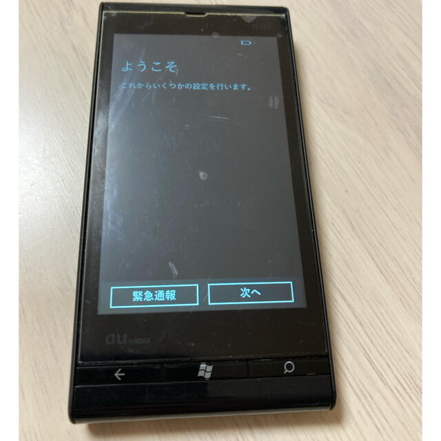 東芝(トウシバ)のau windowsフォンIS12T  ブラック　中古 スマホ/家電/カメラのスマートフォン/携帯電話(スマートフォン本体)の商品写真