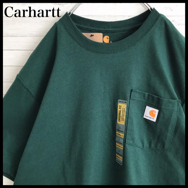 【激レア】カーハート☆新品未使用 ワンポイント刺繍ロゴ Tシャツ ゆるダボ