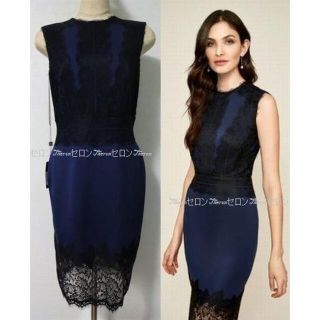 タダシショウジ(TADASHI SHOJI)のご専用 新品♢TADASHISHOJI タダシ レーストリムシースワンピース(ひざ丈ワンピース)