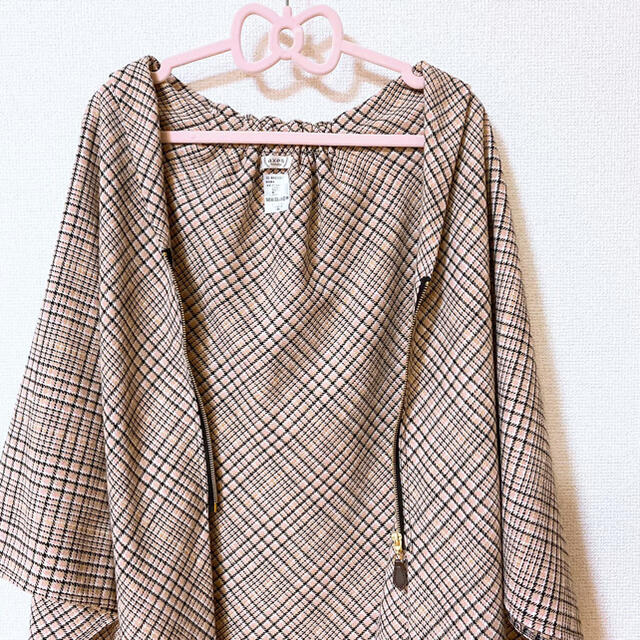 axes femme(アクシーズファム)のlily様専用［axes femme］ジップアップ チェックポンチョ レディースのジャケット/アウター(ポンチョ)の商品写真