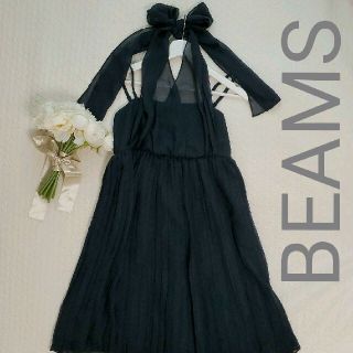 ビームス(BEAMS)の【美品】BEAMS HEART シフォンプリーツワンピース ゲストドレス(ひざ丈ワンピース)