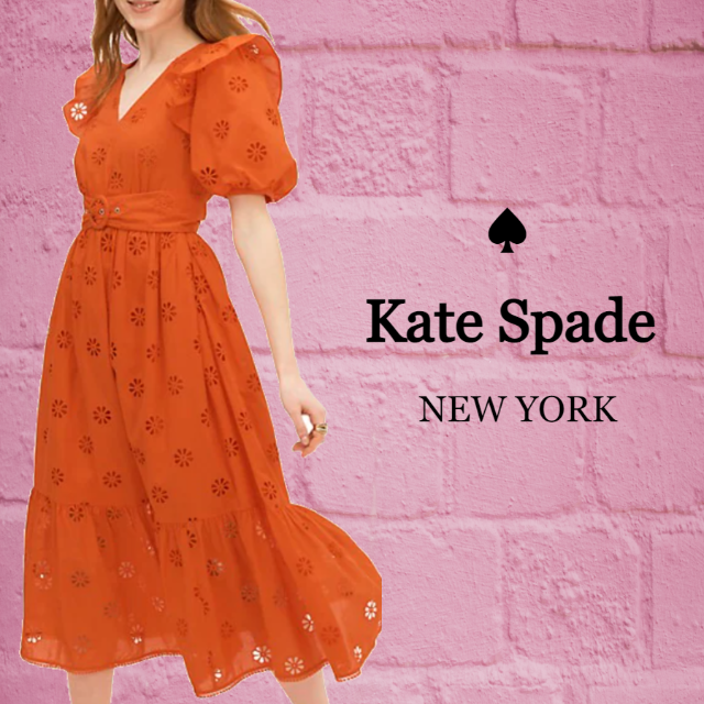 kate spade new york(ケイトスペードニューヨーク)の★SALE☆【kate spade】スペードクローバーアイレットドレス レディースのワンピース(ひざ丈ワンピース)の商品写真