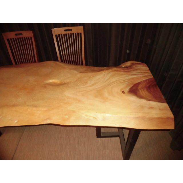 Qー044■　モンキーポッド　テーブル　板　ダイニング　座卓 天板　無垢　一枚板