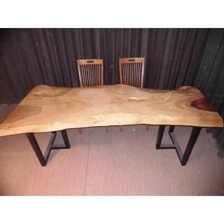 Qー044■　モンキーポッド　テーブル　板　ダイニング　座卓 天板　無垢　一枚板(ダイニングテーブル)