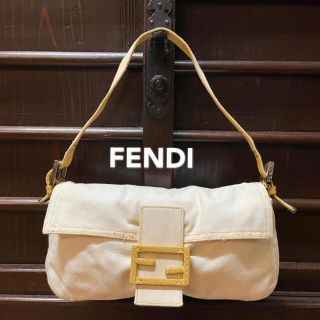 フェンディ(FENDI)のFENDI マンマバケット キャンバス×パイソンレザー(ヘビ革)のレア商品(ハンドバッグ)