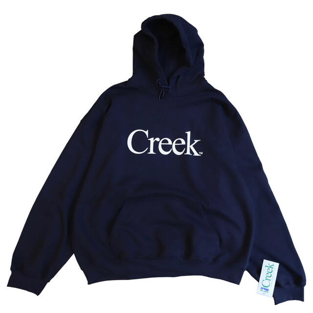min-nano Creek Logo Hoodie L Navy ミンナノ別注