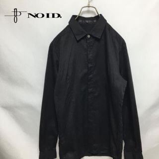 ノーアイディー(NO ID.)のNO ID. ノーアイディー　無地　長袖　シャツ　メンズ　カットソー  黒(シャツ)