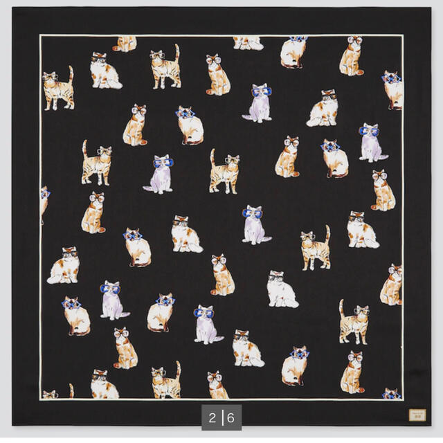 PAUL & JOE(ポールアンドジョー)のポール&ジョーUNIQLOコラボ　猫ちゃんスカーフ レディースのファッション小物(バンダナ/スカーフ)の商品写真