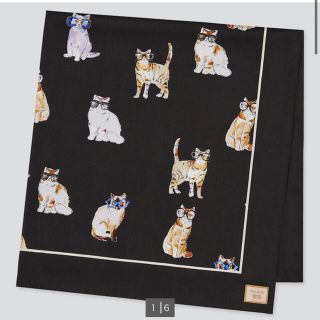 ポールアンドジョー(PAUL & JOE)のポール&ジョーUNIQLOコラボ　猫ちゃんスカーフ(バンダナ/スカーフ)