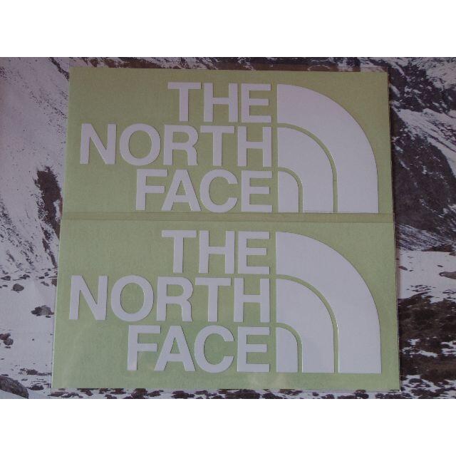 THE NORTH FACE(ザノースフェイス)の送料無料! ノースフェイス ステッカー 白x2 正規品 切り文字 カッティング  スポーツ/アウトドアのアウトドア(その他)の商品写真