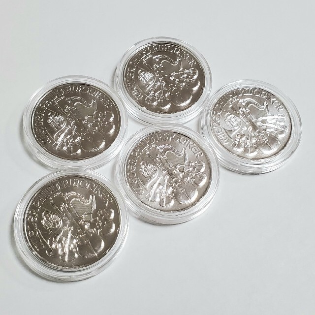 オーストリア 2021 ウィーン 銀貨 5枚セット 新品 未使用 1オンス 純銀 美術品/アンティーク 美術品/アンティーク