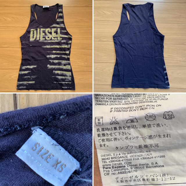 DIESEL(ディーゼル)のdiesel タンクトップ レディース XSサイズ ネイビー レディースのトップス(タンクトップ)の商品写真