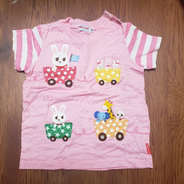 mikihouse(ミキハウス)のミキハウス Tシャツ トロッコ 90 キッズ/ベビー/マタニティのキッズ服女の子用(90cm~)(Tシャツ/カットソー)の商品写真