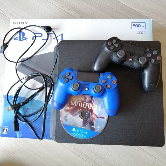 PS4 本体 500GB + dualshock 黒と青 + BF1 euBCcZILkC