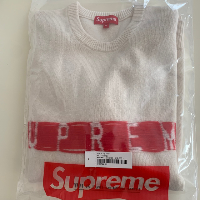 Supreme(シュプリーム)のsupreme Inside Out Logo Sweater 白XL メンズのトップス(ニット/セーター)の商品写真
