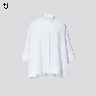 ユニクロ(UNIQLO)の【新品】ユニクロ+J スーピマコットンドルマンスリーブシャツ　Sサイズ　ホワイト(シャツ/ブラウス(長袖/七分))