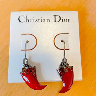 クリスチャンディオール(Christian Dior)のDiorピアス　新品未使用　赤(ピアス)