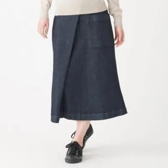 MUJI (無印良品)(ムジルシリョウヒン)の無印良品　ストレッチデニムスカート レディースのスカート(ロングスカート)の商品写真