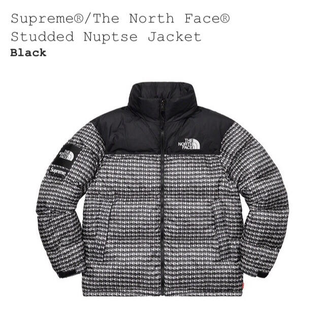 低価格 Supreme - 黒 Jacket Nuptse Studded TNF Supreme 新品 S ダウンジャケット