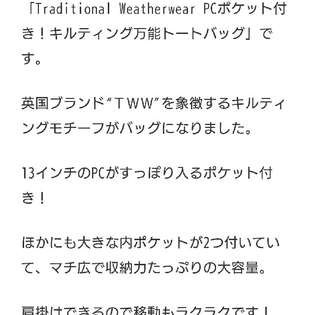 モノマスター付録トラディショナルウェザーウエアトートバック メンズのバッグ(トートバッグ)の商品写真