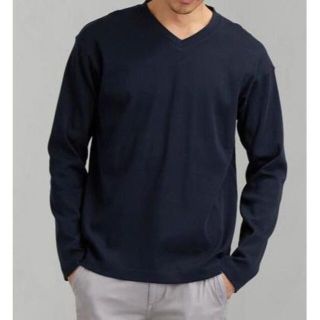 ユナイテッドアローズ(UNITED ARROWS)のユナイテッドアローズ Vネック LS カットソー サイズL 色NAVY(Tシャツ/カットソー(七分/長袖))