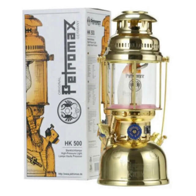 Petromax(ペトロマックス)の【新品未使用】ペトロマックス 灯油ランタン HK500（ブラス） スポーツ/アウトドアのアウトドア(ライト/ランタン)の商品写真