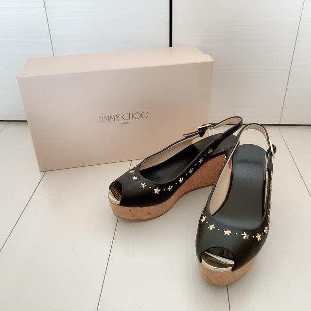 ジミーチュウ　Jimmy Choo サンダル　ウエッジソール　ミュール　靴