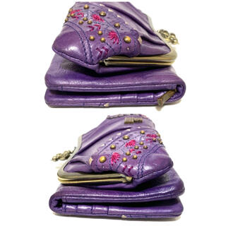 ANNA SUI - ANNA SUI トークトゥーハー 財布 がま口 パープル 紫 猫 ね ...