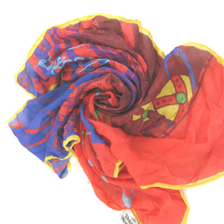 ヴィヴィアンウエストウッド(Vivienne Westwood)のヴィヴィアンウエストウッド スカーフ オーブ ロゴ プリント オレンジ ブルー (バンダナ/スカーフ)