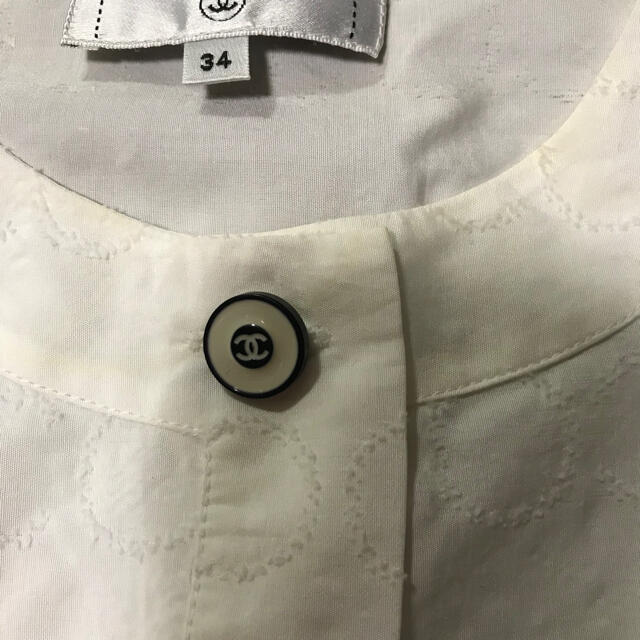 返品不可】 - CHANEL シャネル ココマークリボンブラウスジャケット 34