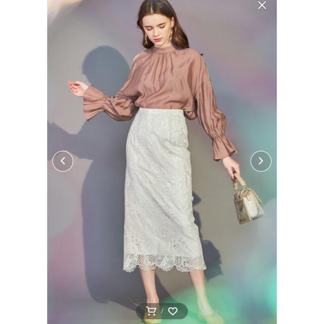 MERCURYDUO(マーキュリーデュオ)のケミカルレースペンシルタイトスカート レディースのスカート(ロングスカート)の商品写真