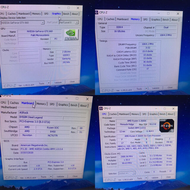 PC/タブレット自作PC、AMD 2600x、GTX660