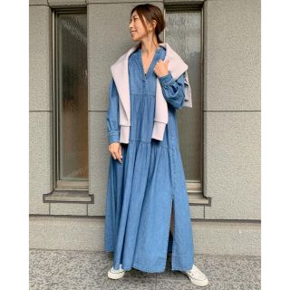 売り値下げ 希少カラー＊Healthy denim デニムギャザーワンピース