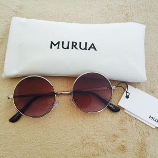 ムルーア(MURUA)のMURUA♡丸メガネサングラス 新品未使用♡ケース付き(サングラス/メガネ)