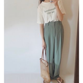 roku 6 ジョーゼットタックパンツ olive