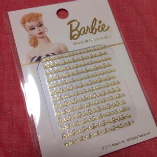 バービー(Barbie)のBarbie ロゴネイルシール ゴールド(ネイル用品)