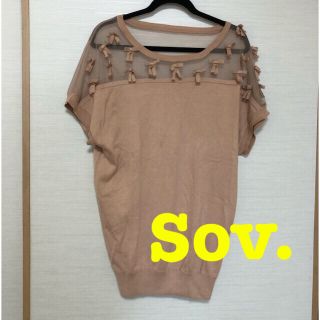 ソブ(Sov.)のソブ✩.*˚Sov. 胸元切り替えシースルーリボンチュニックカットソー(チュニック)